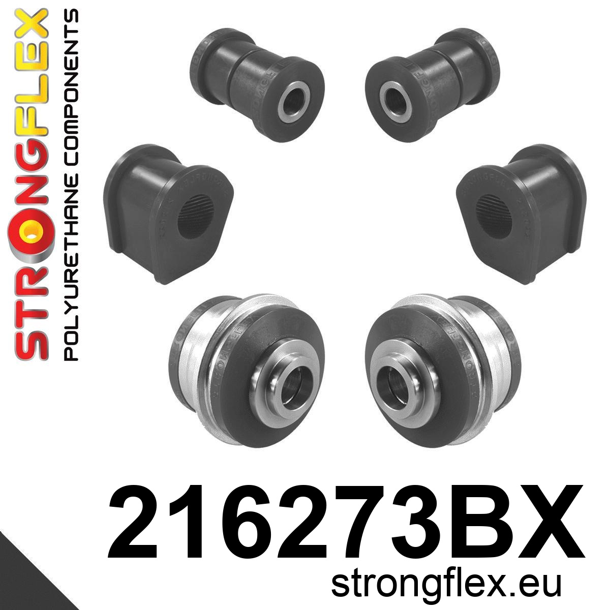 Strongflex Citroën / Peugeot / Toyota Kit de silentblocs, essieu avant NOIR – 216273BX 3 Strongflex Citroën / Peugeot / Toyota Vooras rubberset ZWART – 216273BX