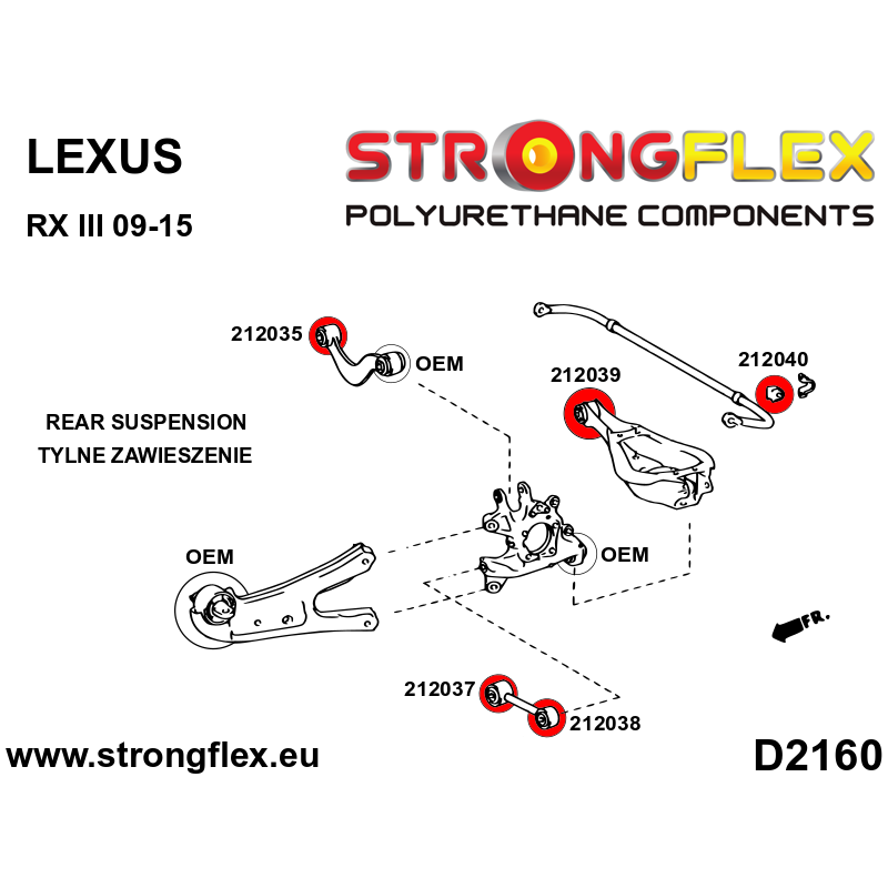 Strongflex Lexus RX Achteras rubberset – 216275B 2 Strongflex Lexus RX Achteras rubberset – 216275B - Image 2