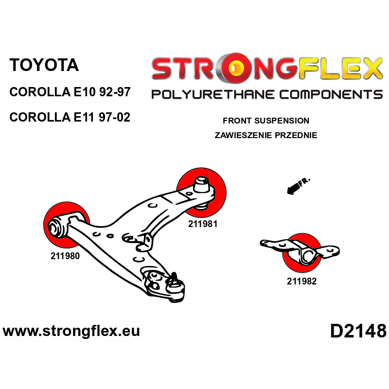 Strongflex Toyota Corolla Complete ophangrubberset – 216285B 2 Strongflex Toyota Corolla Complete ophangrubberset – 216285B – Image 2