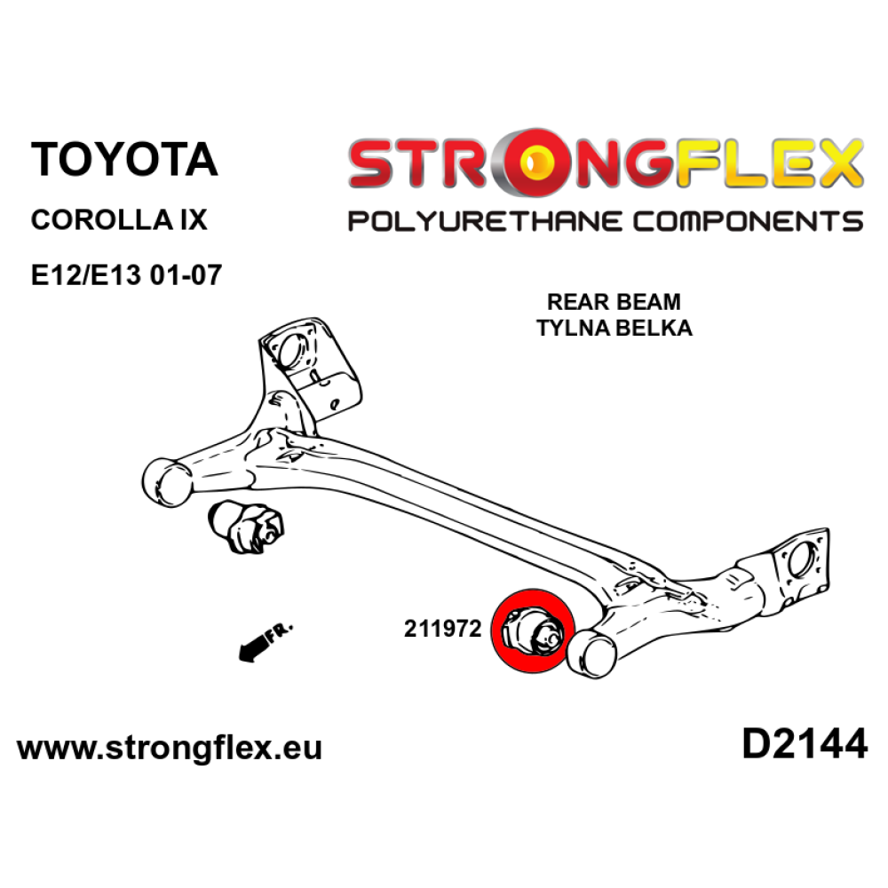 Strongflex Toyota Corolla Kit complet de silentblocs de suspension SPORT NOIR – 216290AX