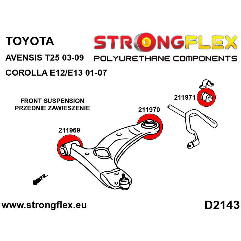 Strongflex Toyota Corolla Complete ophangrubberset – 216290B 2 Strongflex Toyota Corolla Complete ophangrubberset – 216290B – Bild 2