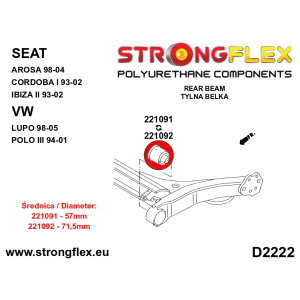 Strongflex Volkswagen Achteras-subframer-57 mm – 221091B