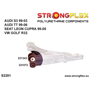 Strongflex Audi / Volkswagen Vooras draagarm rubber voor SPORT ZWART – 221343AX