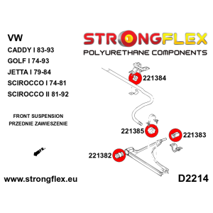 Strongflex Volkswagen Caddy / Golf / Jetta Vooras buitenste stabilisatorrubber – 221385B