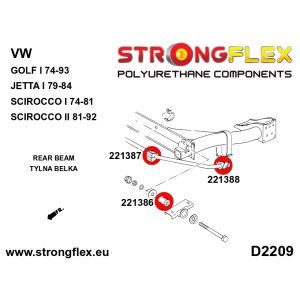 Strongflex Volkswagen Golf / Jetta / Scirocco Achteras-subframe rubber – 221386B