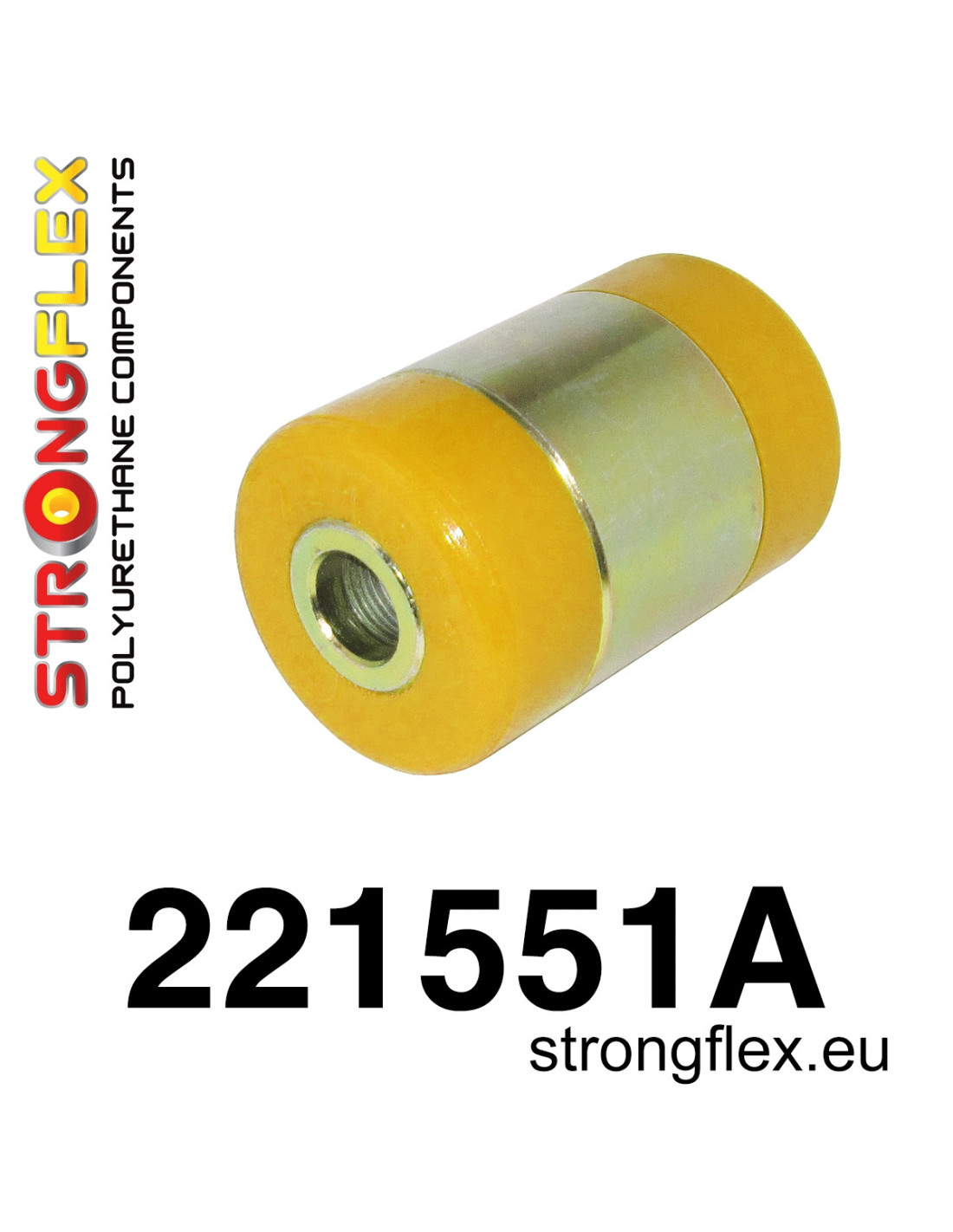 Strongflex Audi / Volkswagen Achteras draagarm onder binnenste rubber SPORT ZWART – 221551AX 1 Strongflex Audi / Volkswagen Achteras draagarm onder binnenste rubber SPORT – 221551A