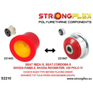 Strongflex Audi / Seat Vooras draagarm achterste rubber SPORT ZWART – 221667AX