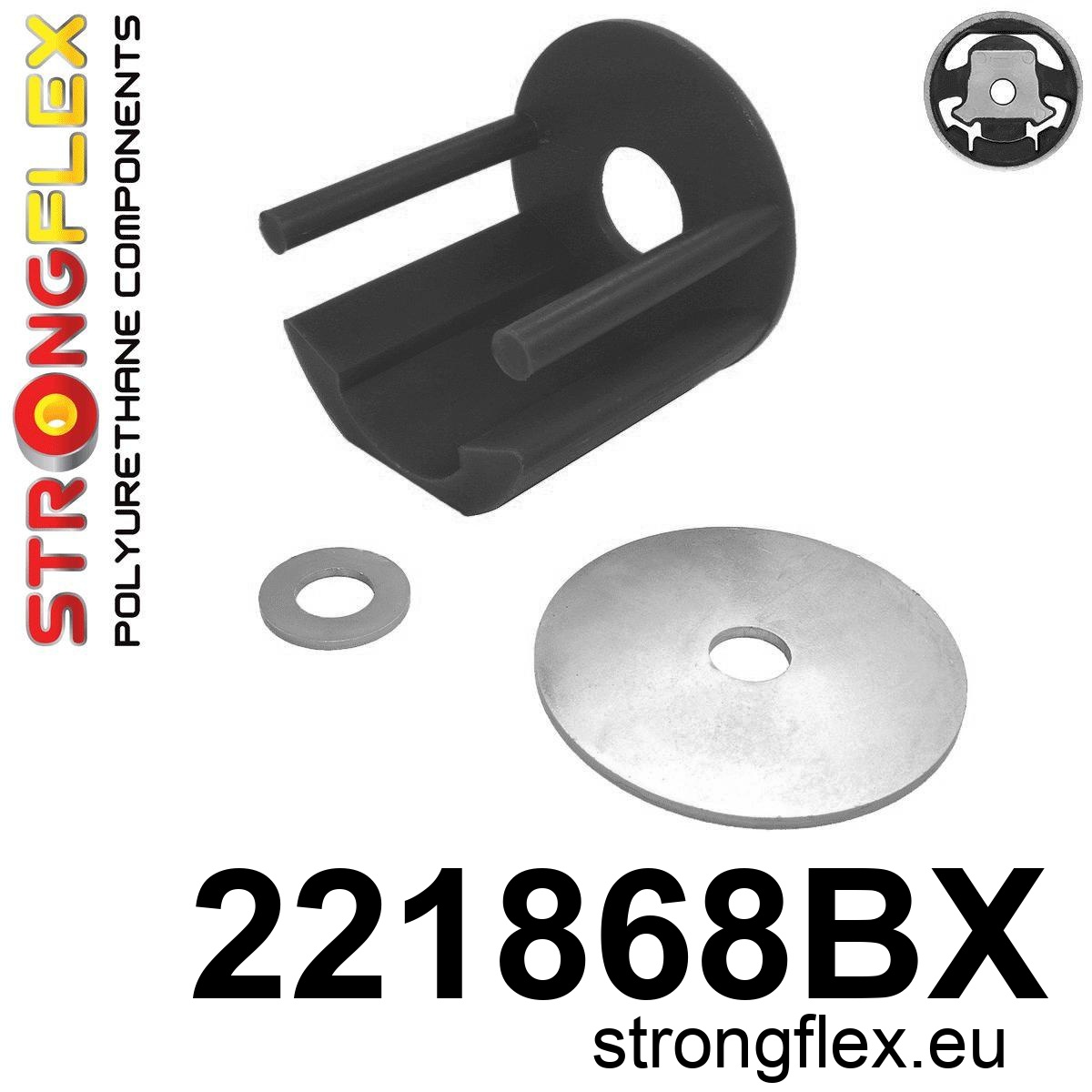 Strongflex Audi / Volkswagen Inzet onderste Motorophanging ZWART – 221868BX 1 Strongflex Audi / Volkswagen Inzet onderste Motorophanging ZWART – 221868BX