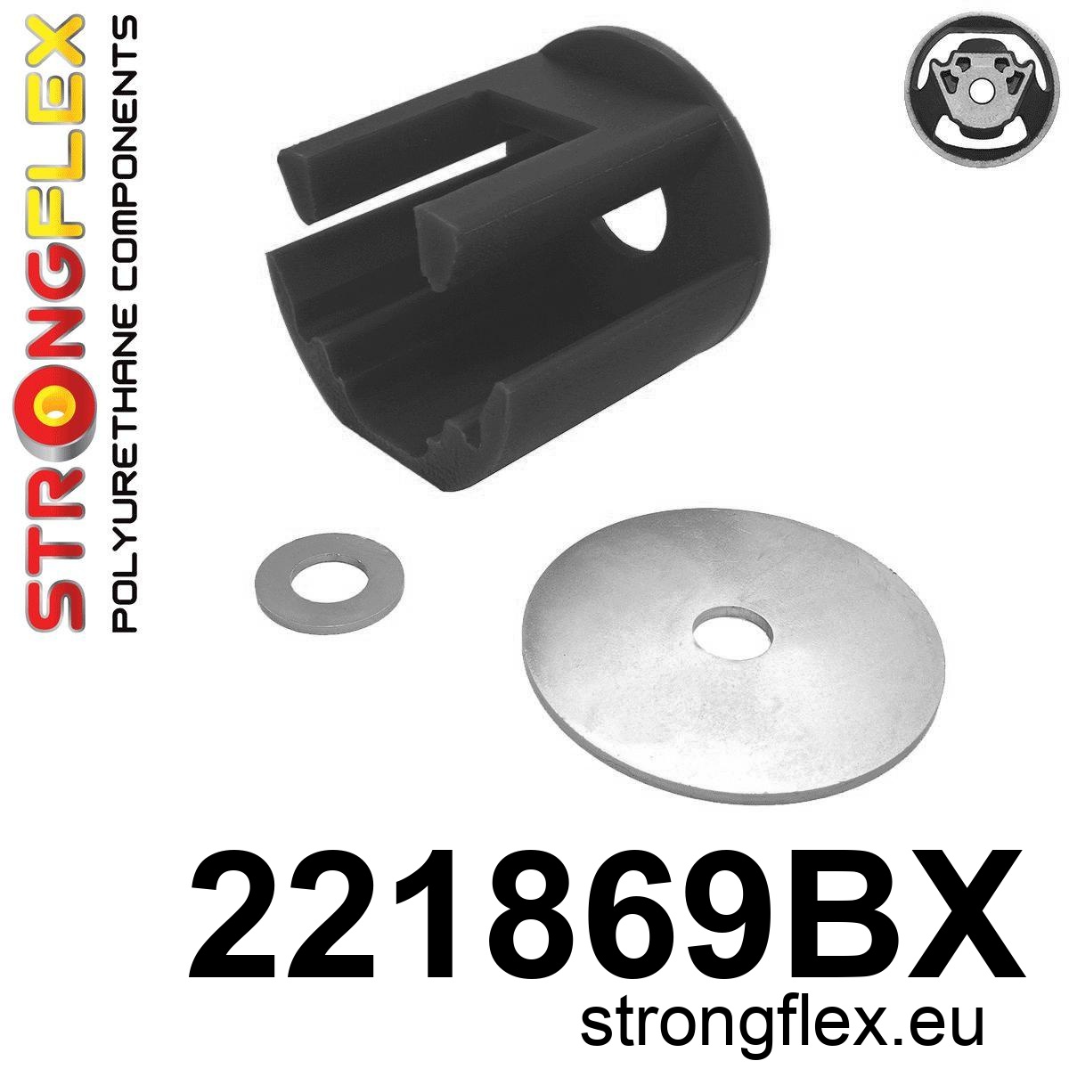 Strongflex Audi / Volkswagen Inzet onderste Motorophanging ZWART – 221869BX 1 Strongflex Audi / Volkswagen Inzet onderste Motorophanging ZWART – 221869BX