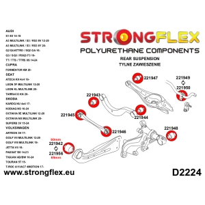 Strongflex Audi / Volkswagen Achterste bovenste draagarmrubber – binnenzijde SPORT – 221943A