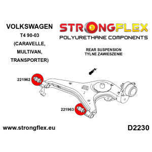 Strongflex Volkswagen Transporter / T4 Draagarmrubber achter onder - buitenzijde – 221963B