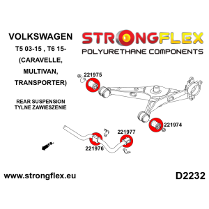 Strongflex Volkswagen Transporter / T5 / T6 Binnenzijderubber achterste stabilisator – 221976B