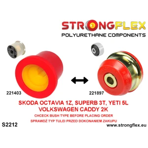 Strongflex Audi / Ford / Volkswagen Vooras draagarm rubber voor SPORT ZWART – 221402AX