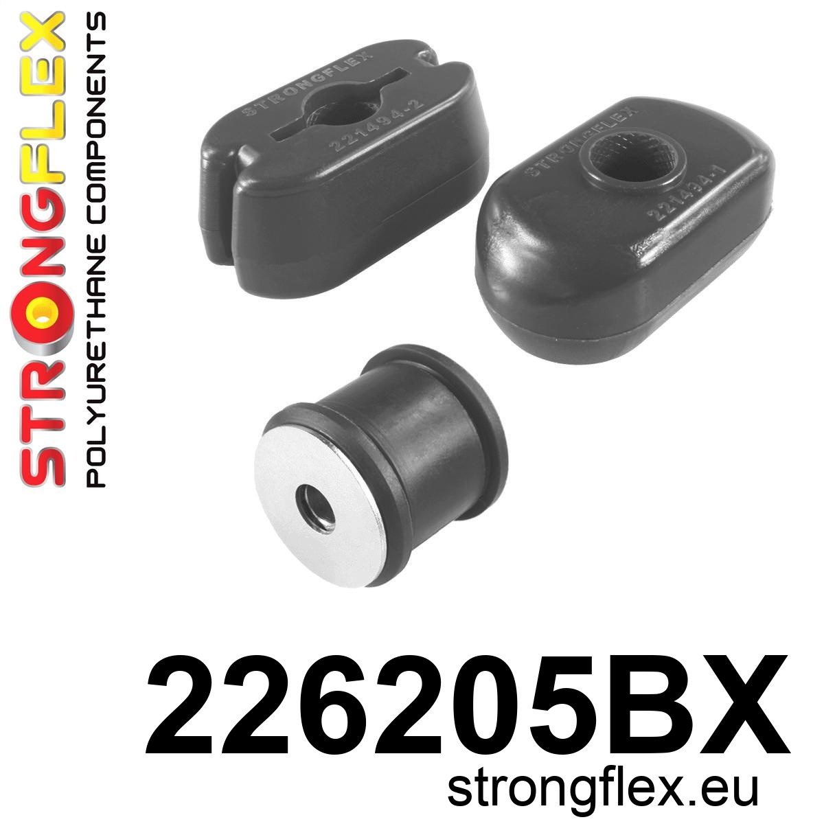 Strongflex Audi / Volkswagen Motorsteun rubberset- pendelsteun ZWART – 226205BX 2 Strongflex Audi / Volkswagen Motorsteun rubberset- pendelsteun ZWART – 226205BX