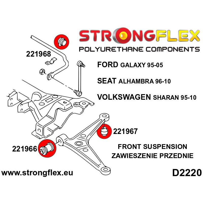 Strongflex Ford / Seat / Volkswagen Voorwielophangingsset ZWART – 226210BX 2 Strongflex Ford / Seat / Volkswagen Voorwielophangingsset ZWART – 226210BX – Image 2