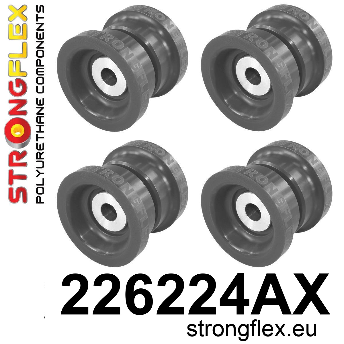 Strongflex Audi / Volkswagen Voorasrubberset SPORT ZWART – 226224AX 2 Strongflex Audi / Volkswagen Voorasrubberset SPORT ZWART – 226224AX