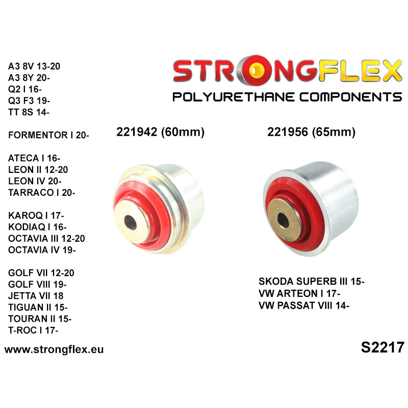 Strongflex Audi / Volkswagen Polyurethaan rubberset voor- en achteras SPORT ZWART – 226228AX 4 Strongflex Audi / Volkswagen Polyurethaan rubberset voor- en achteras SPORT ZWART – 226228AX – Bild 4