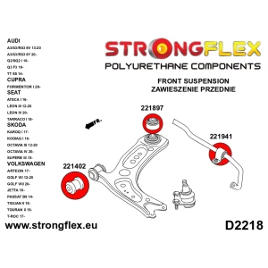 Strongflex Audi / Volkswagen Polyurethaan rubberset voor- en achteras SPORT – 226228A