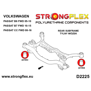 Strongflex Volkswagen Passat / CC Achterste subframe rubbers SPORT – 226231A
