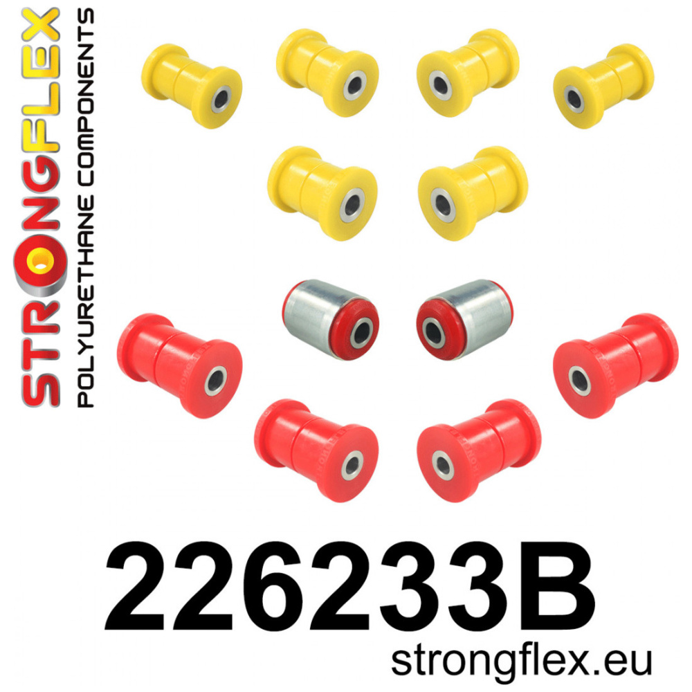 Strongflex Volkswagen Transporter / T4 Kit de silentblocs d’essieux avant et arrière en polyuréthane – 226233B
