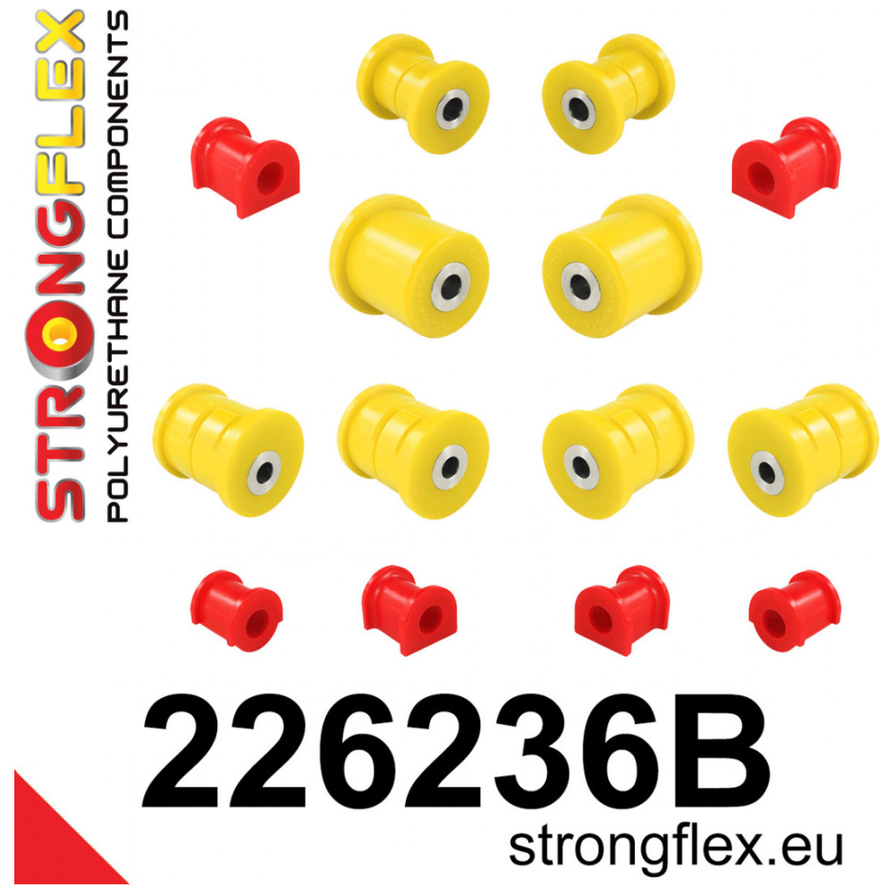 Strongflex Volkswagen Transporter / T5 / T6 Polyurethaan rubberset voor- en achteras – 226236B