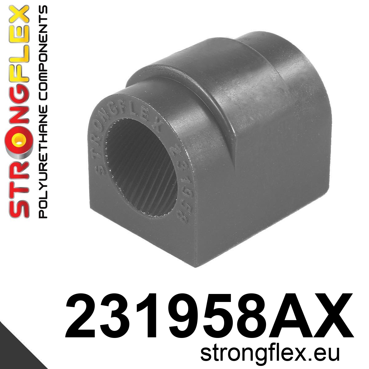Strongflex Volvo S60 / S80 / V70 Voorste stabilisatorrubber SPORT ZWART – 231958AX 1 Strongflex Volvo S60 / S80 / V70 Voorste stabilisatorrubber SPORT ZWART – 231958AX