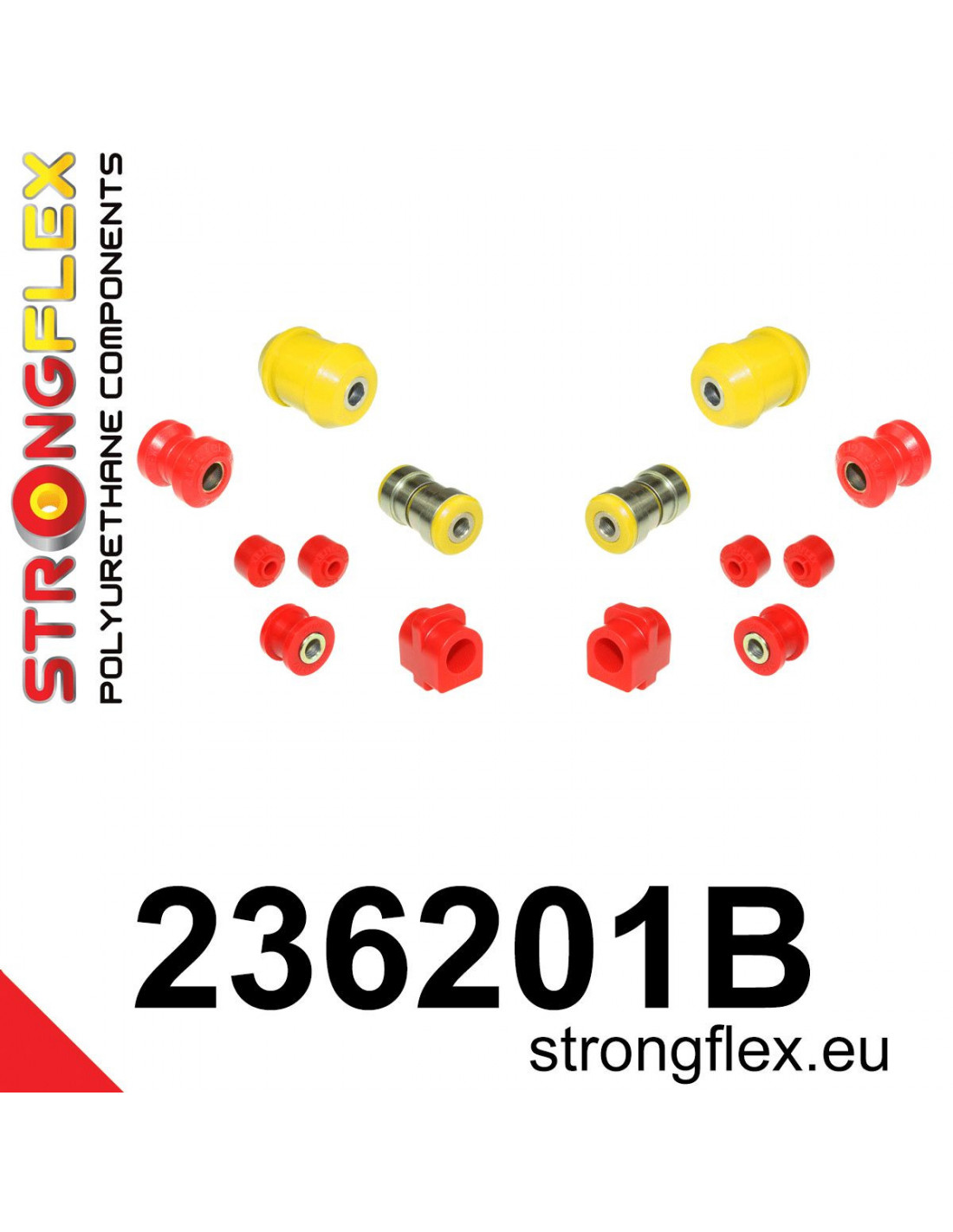 Strongflex Volvo 940 / 960 Voorwielophangingsset – 236201B 1 Strongflex Volvo 940 / 960 Voorwielophangingsset – 236201B