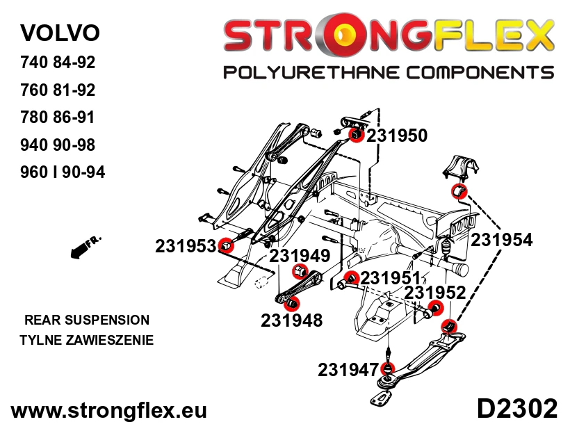 Strongflex Volvo 940 / 960 Complete onderstels rubbers – 236203B 3 Strongflex Volvo 940 / 960 Complete onderstels rubbers – 236203B - Image 3