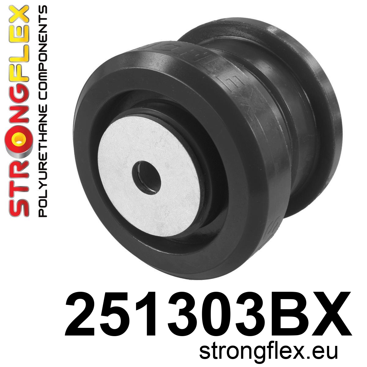 Strongflex Mini R50 / R52 / R53 Achterste langsdraagarm 80mm ZWART – 251303BX 1 Strongflex Mini R50 / R52 / R53 Achterste langsdraagarm 80mm ZWART – 251303BX