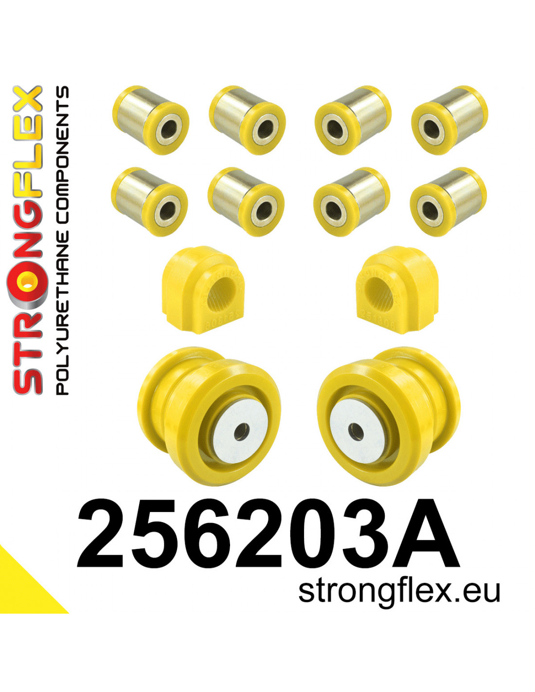 Strongflex Mini R50 / R52 / R53 Achterasrubbers set tot zu 05/2003 SPORT – 256203A 1 Strongflex Mini R50 / R52 / R53 Achterasrubbers set tot zu 05/2003 SPORT – 256203A