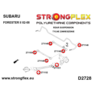 Strongflex Subaru Forester / Impreza / Legacy Achteras duwstang naar wielnaaf achterste rubber SPORT – 271151A
