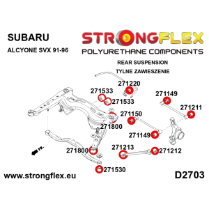 Strongflex Subaru Alcyone / SVX Achteras duwstang naar wielnaaf achterste rubber – 271212B