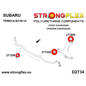 Strongflex Subaru Tribeca Voorste stabilisatorrubber 25mm – 271298B
