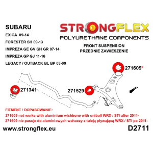 Strongflex Subaru Baja / Exiga / Forester Voorste/achterste stabilisatorrubber ZWART – 271341BX