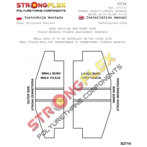 Strongflex Subaru Baja / Legacy / Outback Achteras langsdraagarm voorste rubber ZWART – 271523BX