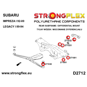 Strongflex Subaru Impreza / Legacy Rubber achteras differentieel ophanging – 271532B