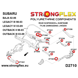 Strongflex Subaru Baja / Legacy / Outback Rubber draagarm SPORT – 271535A