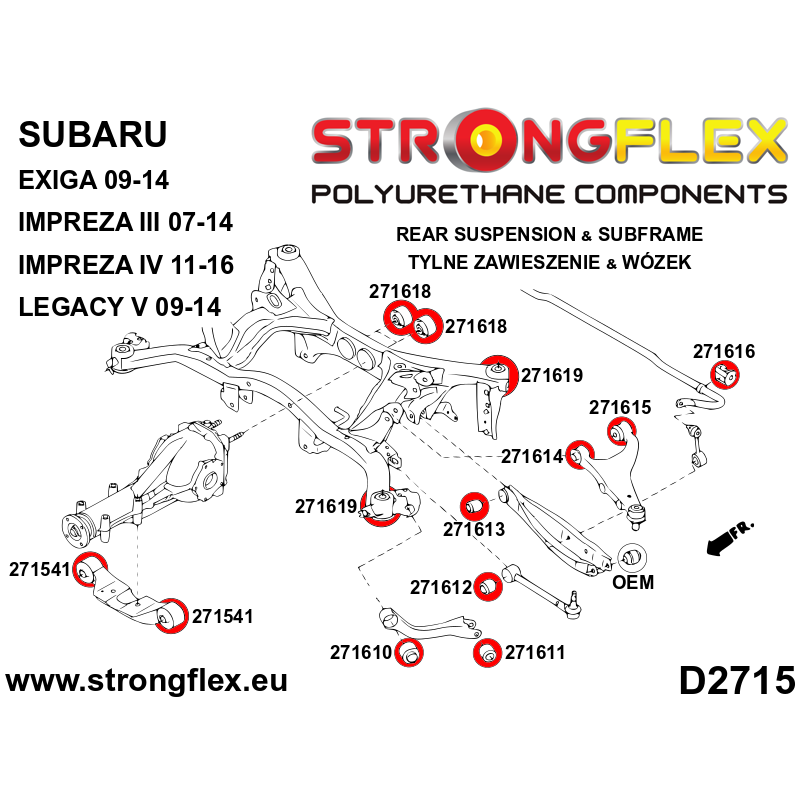 Strongflex Subaru Baja / Exiga / Forester Achteras differentieel ophanging voorste rubber SPORT – 271541A 3 Strongflex Subaru Baja / Exiga / Forester Achteras differentieel ophanging voorste rubber SPORT – 271541A – Bild 3