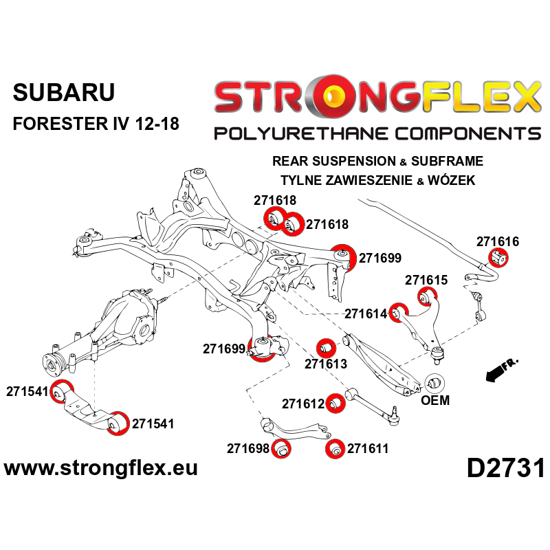 Strongflex Subaru Baja / Exiga / Forester Achteras differentieel ophanging voorste rubber SPORT – 271541A 6 Strongflex Subaru Baja / Exiga / Forester Achteras differentieel ophanging voorste rubber SPORT – 271541A – Bild 6