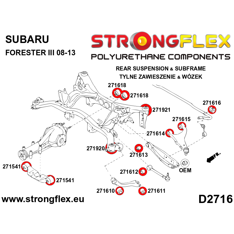 Strongflex Subaru / Toyota Achterste stabilisatorrubber ZWART – 271616BX 2 Strongflex Subaru / Toyota Achterste stabilisatorrubber ZWART – 271616BX – Bild 2