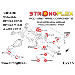 Strongflex Subaru Exiga / Forester / Impreza Achteras differentieelophanging rubber achter SPORT – 271618A