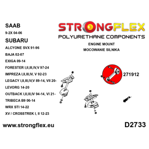 Strongflex Subaru Alcyone / SVX / Baja Motorophanging- bovenste Motorsteun – 271912B