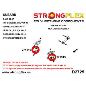 Strongflex Subaru Baja / Forester / Impreza Motorophanging - Motorsport – 271919B