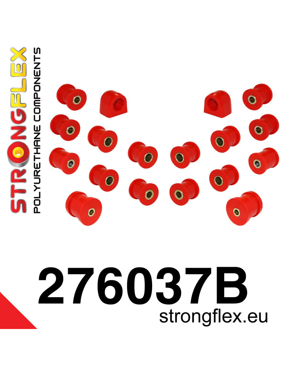 Strongflex Subaru Forester / Impreza / Legacy Polyurethaan rubberset achteras – 276037B 1 Strongflex Subaru Forester / Impreza / Legacy Polyurethaan rubberset achteras – 276037B