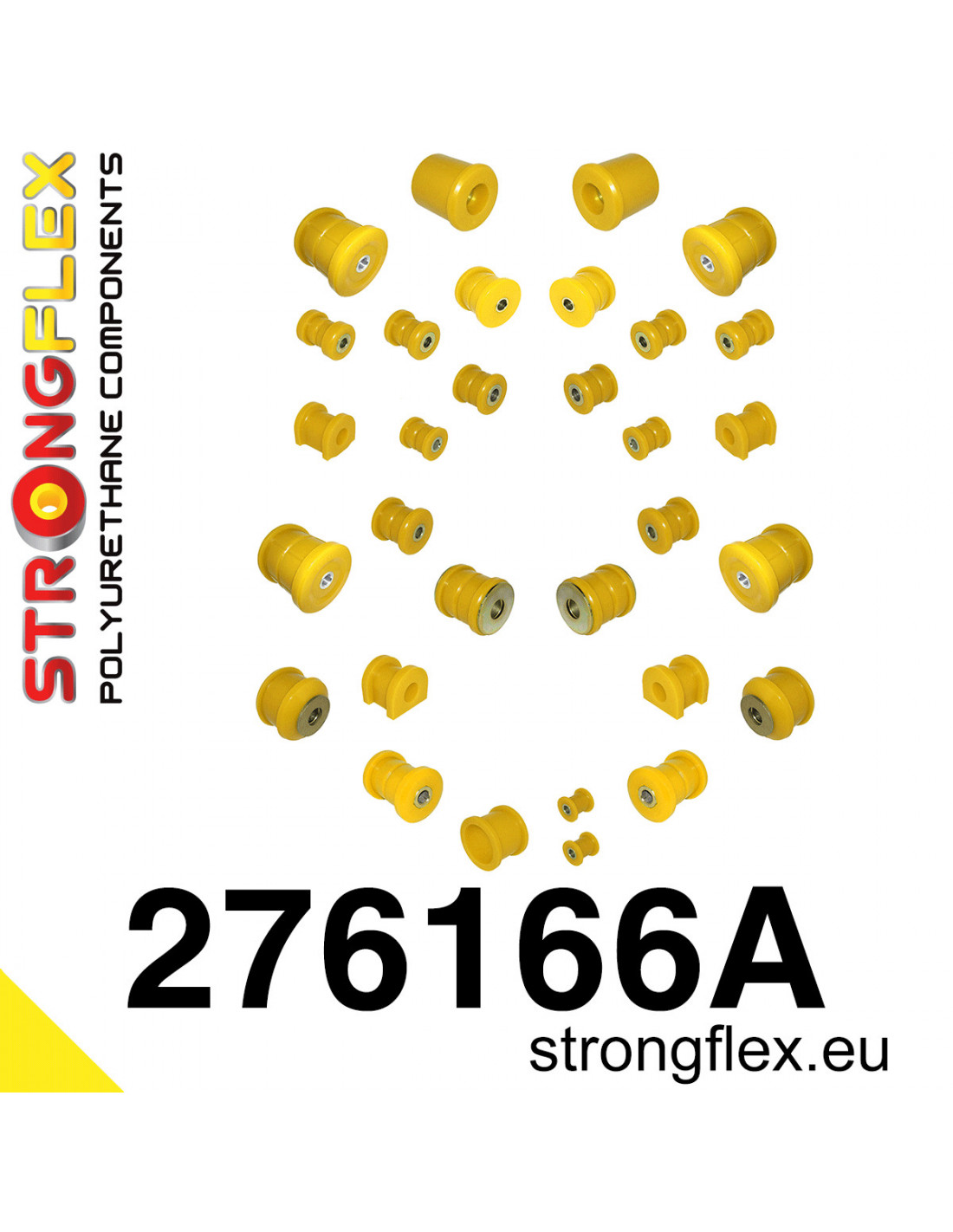 Strongflex Subaru Exiga / Impreza Polyurethaan rubberset voor- en achteras SPORT – 276166A 1 Strongflex Subaru Exiga / Impreza Polyurethaan rubberset voor- en achteras SPORT – 276166A
