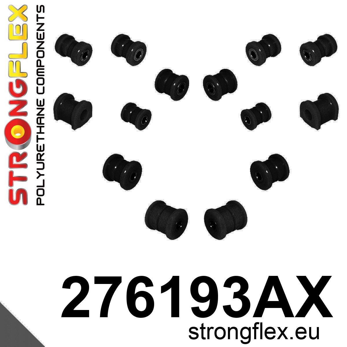 Strongflex Scion / Subaru / Toyota Polyurethaan rubberset achteras SPORT ZWART – 276193AX 2 Strongflex Scion / Subaru / Toyota Polyurethaan rubberset achteras SPORT ZWART – 276193AX