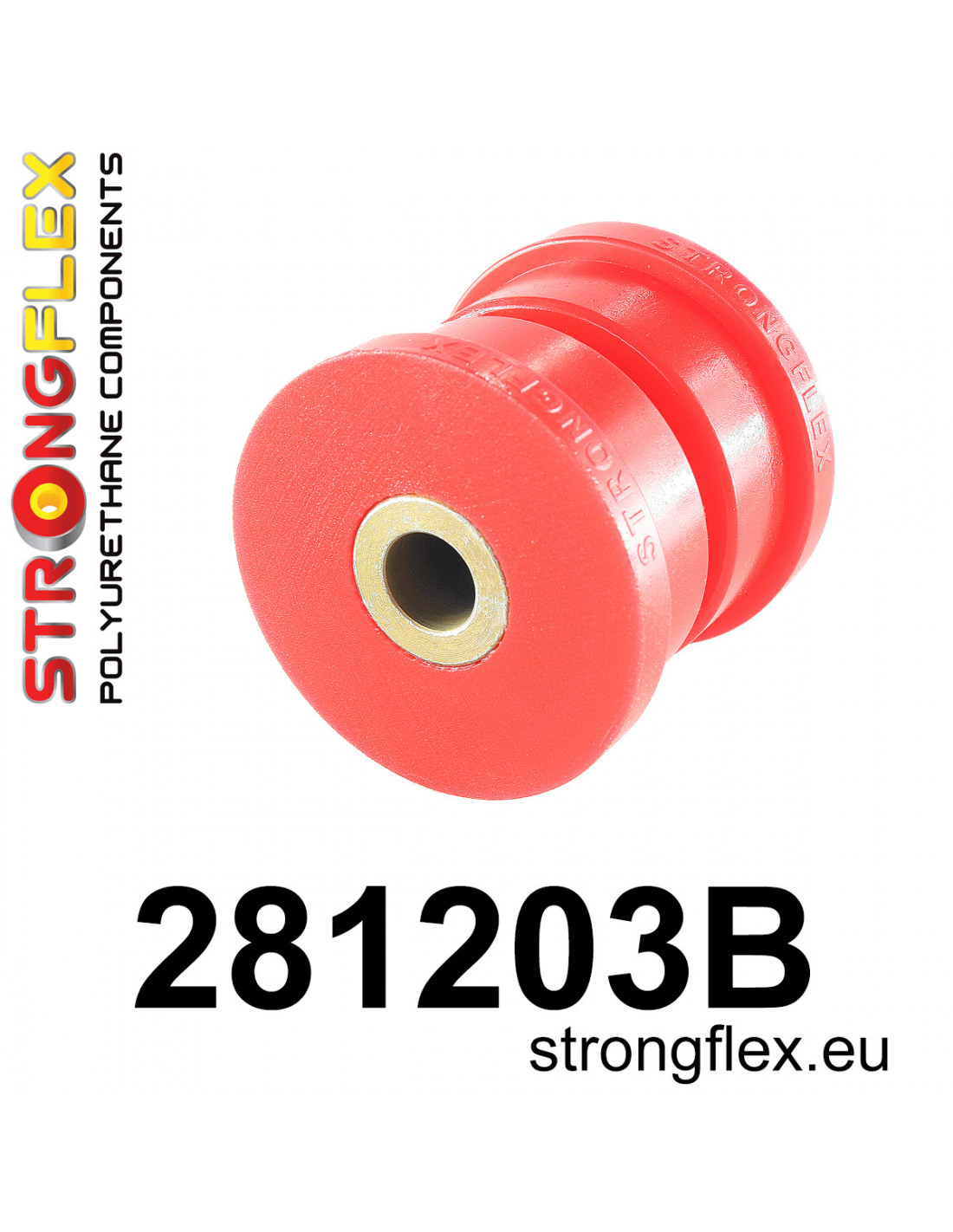 Strongflex Nissan Micra Achterste draagarm - voorste rubber – 281203B 1 Strongflex Nissan Micra Achterste draagarm - voorste rubber – 281203B