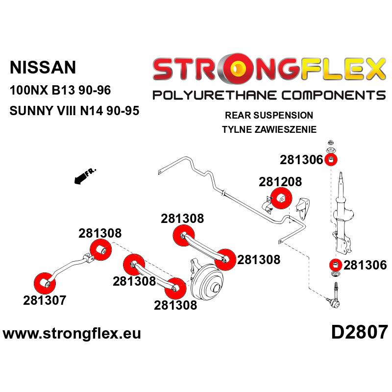 Strongflex Infiniti / Nissan Achterste stabilisatorrubber – 281208B 3 Strongflex Infiniti / Nissan Achterste stabilisatorrubber – 281208B – Bild 3
