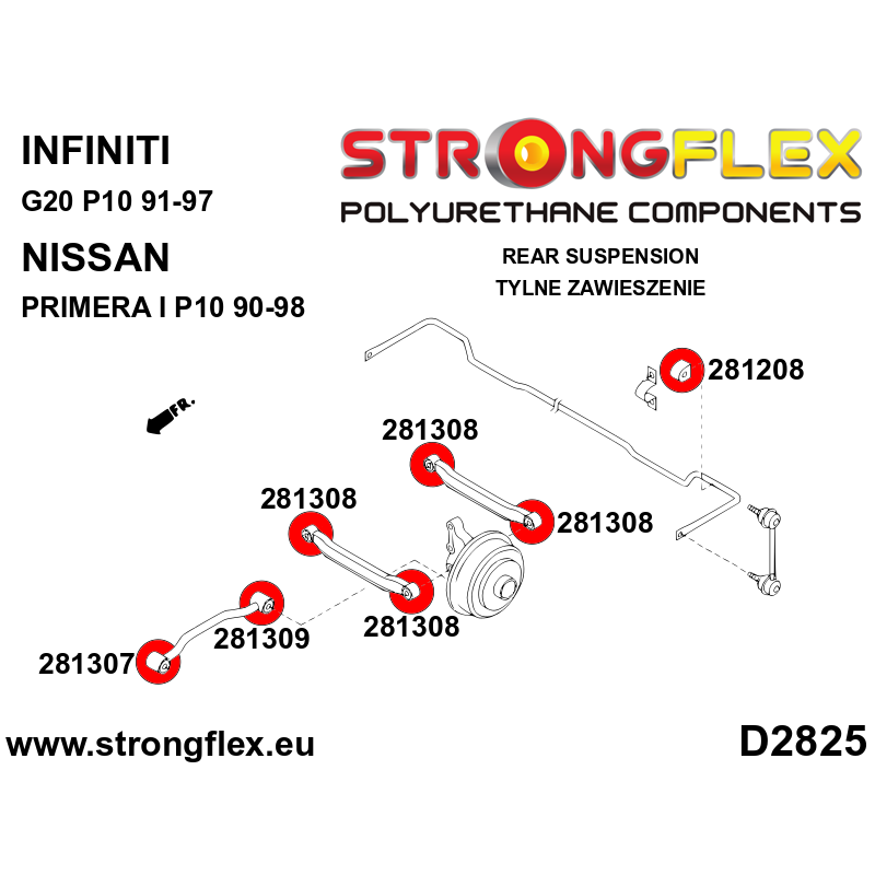 Strongflex Infiniti / Nissan Achterste stabilisatorrubber – 281208B 4 Strongflex Infiniti / Nissan Achterste stabilisatorrubber – 281208B – Bild 4