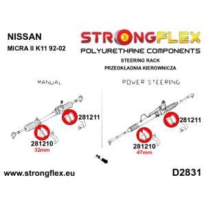 Strongflex Nissan Micra Stuurhuisrubber – 281210B
